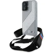 BMW Bmhcp16S23Psccg Iphone 16 6.1 Szary/Grey Hardcase M Edition Carbon Stripe & Strap