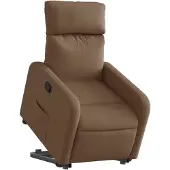 vidaXL Fauteuil relax avec releveur Marron Tissu