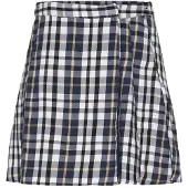 Tommy Hilfiger Femmes, Jupe, Tjw Mini-jupe plissée à carreaux pour femme, Blanc, (XS)
