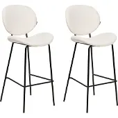 Beliani Lot de 2 chaises de bar Luana Lumarko Boucle White