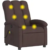 vidaXL Fauteuil de massage brun foncé Tissu