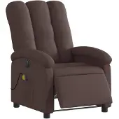 vidaXL Fauteuil de massage électrique Tissu marron foncé