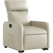 vidaXL Fauteuil relax avec releveur électrique Crème similicuir