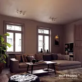 HOFTRONIC™ - Plafonnier LED 3 spots 12W 2700K Inclinable inox