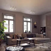 HOFTRONIC™ - Plafonnier LED 3 spots 12W 2700K Blanc Inclinable Dimmable IP20