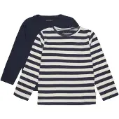Minymo T-Shirt bleu / blanc naturel
