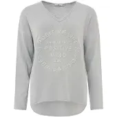 Zwillingsherz Sweat-shirt 'Positive Mind' gris clair