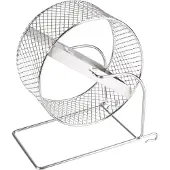 Flamingo Roue pour hamster en métal Trota Chrome, dimensions : 15,2 cm