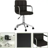 The Living Store Chaise de bureau pivotante noir similicuir