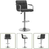 The Living Store Tabouret de bar gris foncé Tissu