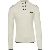 KOROSHI Pull-over noir / blanc cassé