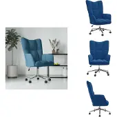vidaXL Fauteuil Relax Bleu Velours - Fauteuil