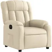 vidaXL Fauteuil relax électrique Crème Tissu