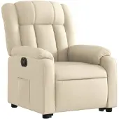 vidaXL Fauteuil relax avec releveur électrique Crème Tissu