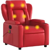 vidaXL Fauteuil de massage rouge similicuir