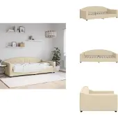 vidaXL Lit de jour Crème 100x200 cm Tissu - Lits et Sommiers