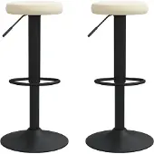 vidaXL Tabouret de bar 2 pcs. Velours crème