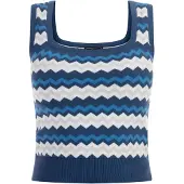Faina Tops en tricot bleu marine / turquoise / opal / blanc