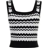 Faina Tops en tricot noir / argent / blanc