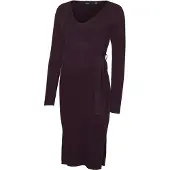 Vero Moda Saba Rib V-neck Belt Long Sleeve Dress Violet L Femme