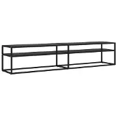 vidaXL Armoire TV noire 200x40x40,5 cm verre trempé