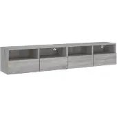 vidaXL Armoires murales TV 2 pcs. Gris Sonoma 80x30x30 cm Matériau dérivé du bois