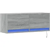 vidaXL Armoire TV murale avec éclairage LED Gris Sonoma 100x31x35 cm