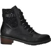 Rieker Chaussures de ville pour femmes , bottines à lacets, couleur noire, style décontracté
