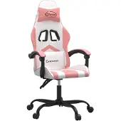 vidaXL Chaise de jeu blanc et rose similicuir