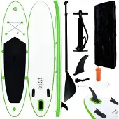 vidaXL SUP-Board-Set Gonflable Vert et Blanc