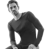 Hanro T-Shirt 'Woolen Silk' noir
