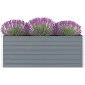 vidaXL Jardinière 160 x 80 x 45 cm Acier galvanisé Gris