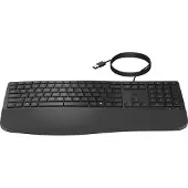 HP Wired Keyboard 485 Comfort, Full Size (100%), Cable, USB, Membrane Switch, Black