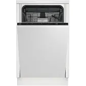 Beko DIS48120, Entièrement intégré, Simple (45 cm de large), Blanc, LED, 3 paniers/corbeilles, Plus bas, plus haut