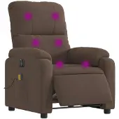 vidaXL Fauteuil de massage électrique Marron Tissu microfibre