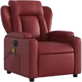 vidaXL Fauteuil de massage électrique vin rouge similicuir