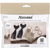 Creativ Company Kit de bricolage macramé pour trois paires de boucles d'oreilles, matériel et instructions inclus