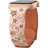 Cover-Discount Apple Watch 42/41/40mm - Bracelet de remplacement en silicone Floral (Silicone), Sangles de montre, Marron