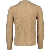 Gant pour homme. 8050213 Pull à col rond en laine de mouton marron, tricoté avec des huit (XXL), Casuel