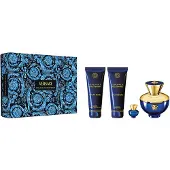 Versace Dylan Blue Pour Femme Set Eau de Parfum, 100 ml + Gel douche, 100 ml + Lait corporel, 100 ml + Eau de Parfum Miniature, 5 ml