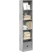 vidaXL Bibliothèque gris béton 40x24x176 cm bois d'ingénierie