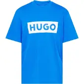 HUGO T-Shirt 'Nico' azur / blanc