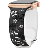 Cover-Discount Apple Watch 42/41/40mm - Bracelet de remplacement en silicone Floral (Silicone), Sangles de montre, Blanc