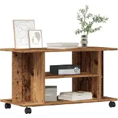 vidaXL Étagère TV avec roulettes aspect vieux bois 80x40x45 cm Matériau dérivé du bois