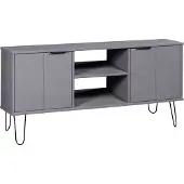 vidaXL Armoire TV New York Gris Pin massif