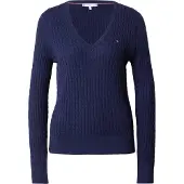 Tommy Hilfiger Pull-over 'Cable' bleu marine / bleu foncé / rouge / blanc