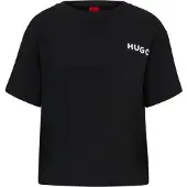 HUGO T-shirt de pyjama Relaxed en jersey stretch à logo contrastant