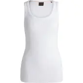 BOSS pour femme. 50504245 T-shirt Emmatite blanc (XS), Casuel, Coton, Sans manches / bretelles