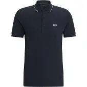 BOSS T-Shirt 'Paule 4' bleu nuit / blanc
