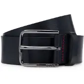 HUGO Ceinture en cuir grainé à surpiqûres rouges
